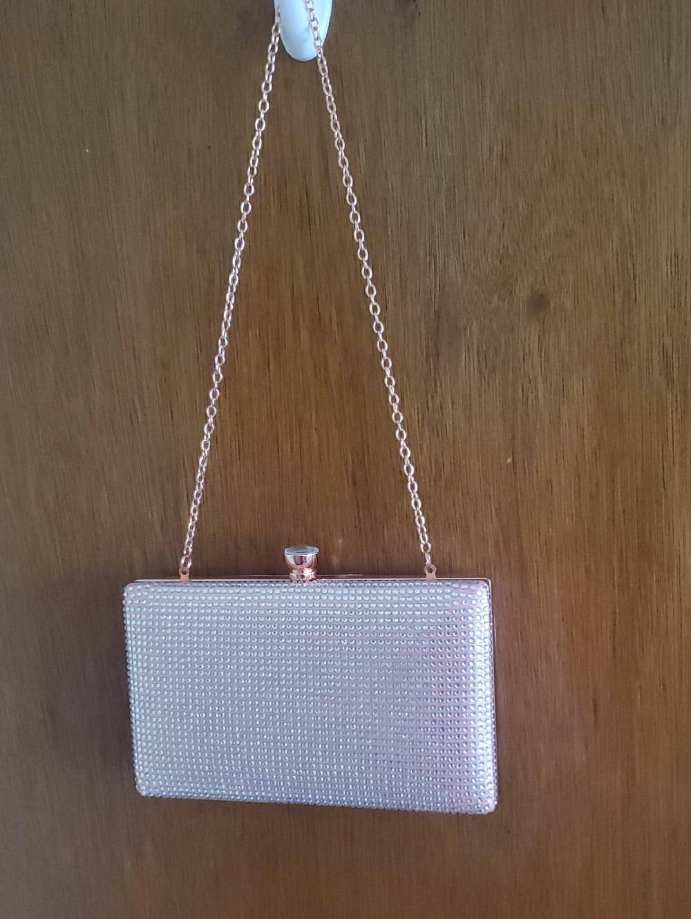 Camille La Vie Rose Gold Crystal-Embellished Evening Clutch